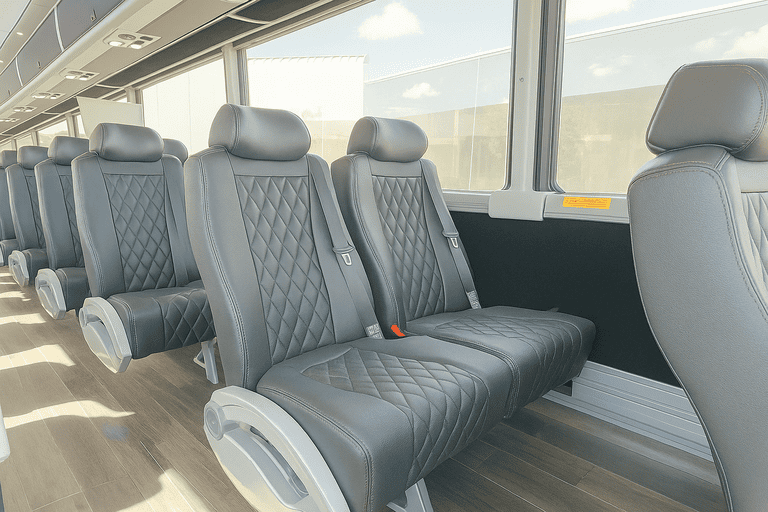 interior of Westminster Minibus Company charter bus