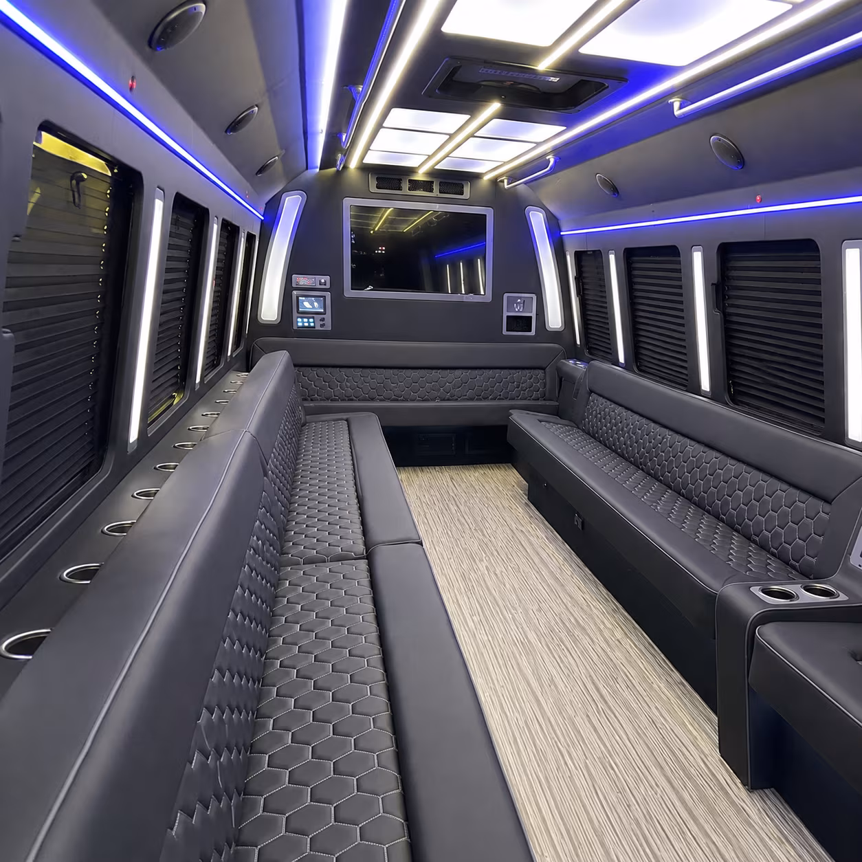 westminster 40 passenger party bus inside